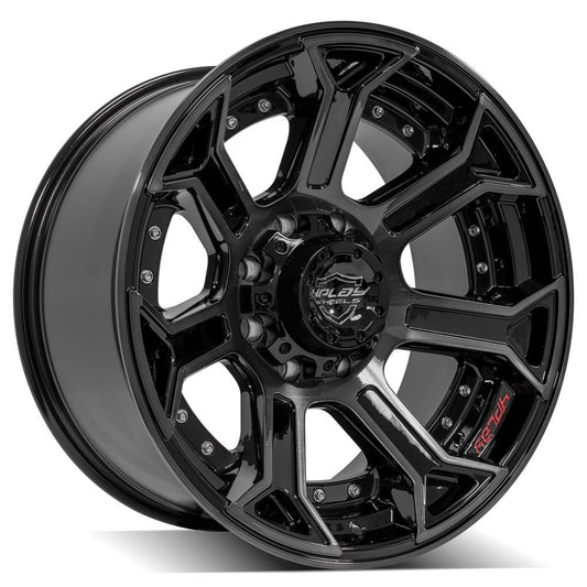 4PLAY Gen2 4P70 20x10 8x180mm -24et in Gloss Black w/ Brushed Face & Tinted Clear