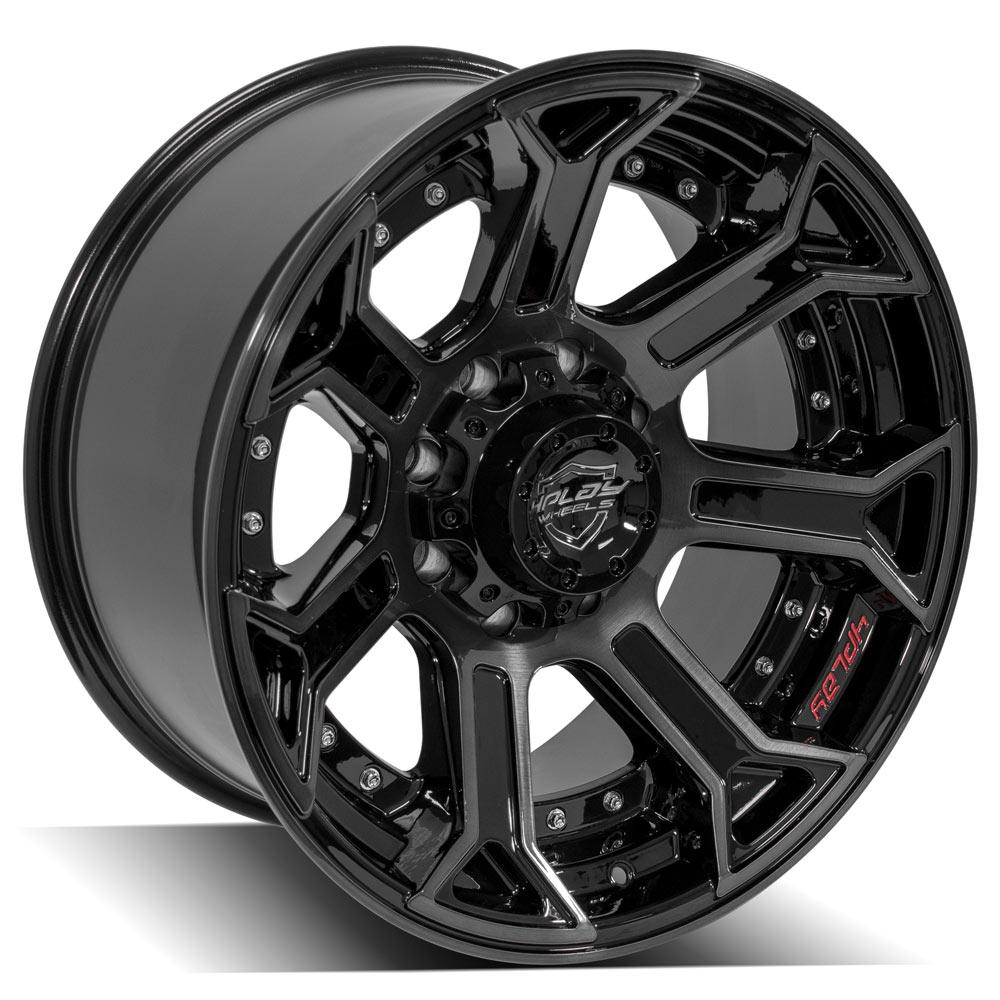4PLAY Gen2 4P70 20x10 8x6.5" -24et in Gloss Black w/ Brushed Face & Tinted Clear