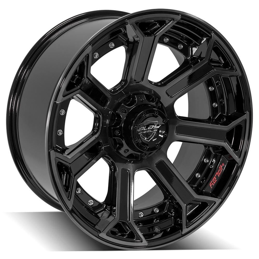 4PLAY Gen2 4P70 22x10 6x135mm & 6x5.5" -18et in Gloss Black w/ Brushed Face & Tinted Clear