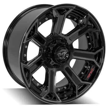 4PLAY Gen2 4P70 22x10 6x135mm & 6x5.5" -18et in Gloss Black w/ Brushed Face & Tinted Clear