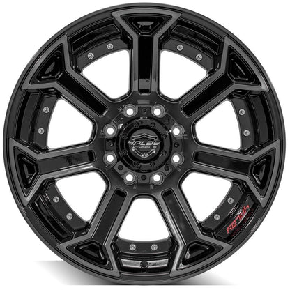 4PLAY Gen2 4P70 22x10 8x170mm -24et in Gloss Black w/ Brushed Face & Tinted Clear