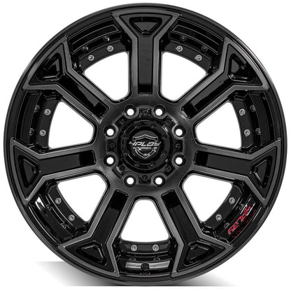 4PLAY Gen2 4P70 22x12 8x180mm -44et in Gloss Black w/ Brushed Face & Tinted Clear