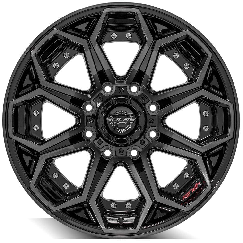 4PLAY Gen2 4P80R 20x10 8x170mm -24et in Gloss Black w/ Brushed Face ...