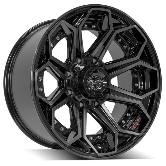 4PLAY Gen2 4P80R 20x10 8x180mm -24et in Gloss Black w/ Brushed Face & Tinted Clear