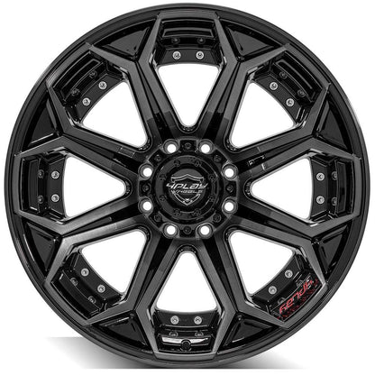 4PLAY Gen2 4P80R 22x12 8x170mm -44et in Gloss Black w/ Brushed Face & Tinted Clear