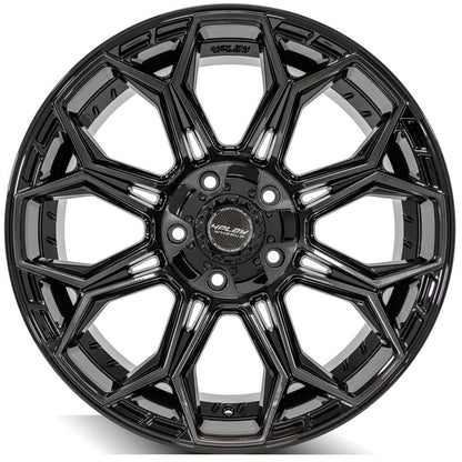 SET OF 4 WHEEL & TIRE PACKAGE | 4Play 4P83 20x10 -18 5x127/5x139.7 Gloss Black | 35x12.50R20 SureTrac Wide Climber R/T I