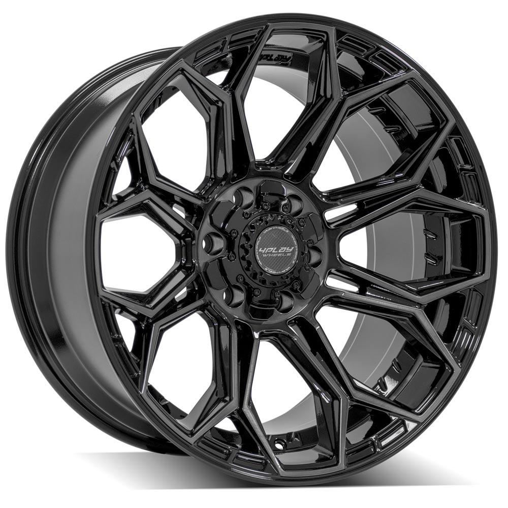 4Play 4P83 20x10 -18 6x135/6x139.7 Gloss Black w/ Brushed Face & Tinted Clear