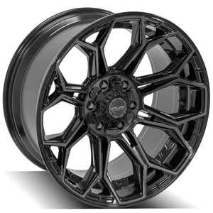 4Play 4P83 20x10 -18 6x135/6x139.7 Gloss Black w/ Brushed Face & Tinted Clear