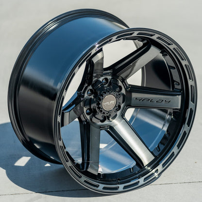 SET OF 4 WHEEL & TIRE PACKAGE | 4Play 4P63 20x10 -18 6x135/6x139.7 Gloss Black | 33x12.50R20 SureTrac Wide Climber R/T I