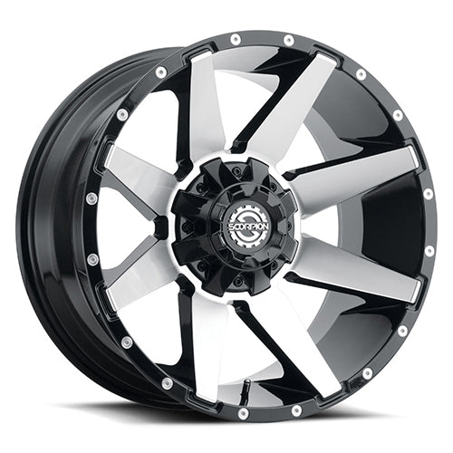 SCORPION SC31 20X9 +12 6X135/6X139.7 BLACK WITH MACHINED SPOKE FACES