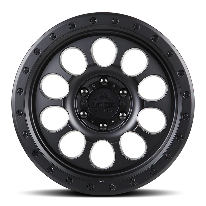 LOCK OFFROAD 50CAL 17X9 0 6X139.7 MATTE BLACK W MATTE BLACK RING