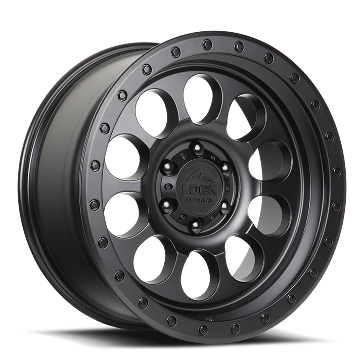 LOCK OFFROAD 50CAL 20X9 0 5X127 MATTE BLACK W MATTE BLACK RING