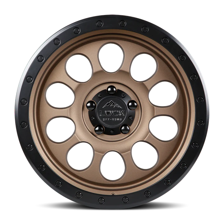LOCK OFFROAD 50CAL 17X9 12 6X139.7 MATTE DESERT BRONZE W MATTE BLACK RING