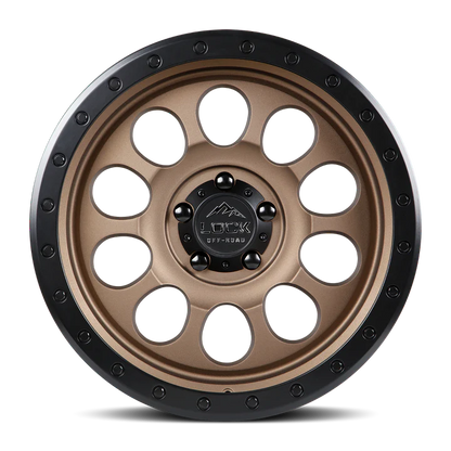 LOCK OFFROAD 50CAL 17X9 12 6X139.7 MATTE DESERT BRONZE W MATTE BLACK RING