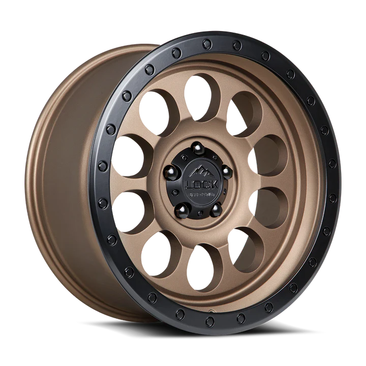 LOCK OFFROAD 50CAL 17X9 12 6X139.7 MATTE DESERT BRONZE W MATTE BLACK RING