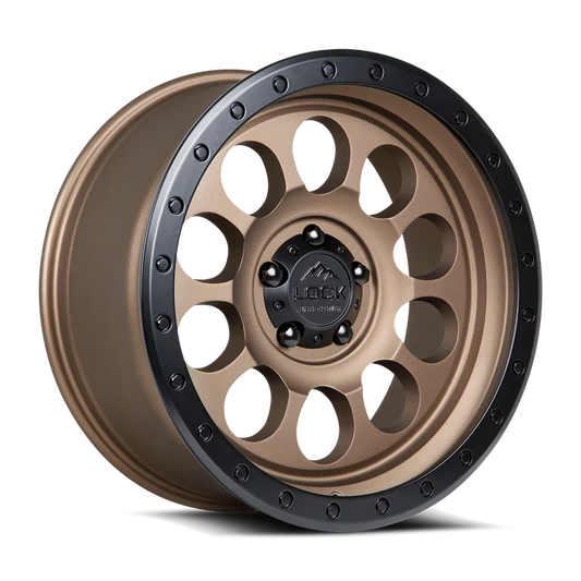 LOCK OFFROAD 50CAL 17X9 12 6X139.7 MATTE DESERT BRONZE W MATTE BLACK RING