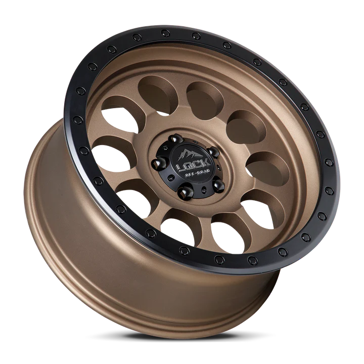 LOCK OFFROAD 50CAL 17X9 12 6X139.7 MATTE DESERT BRONZE W MATTE BLACK RING