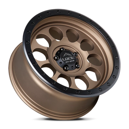 LOCK OFFROAD 50CAL 17X9 12 6X139.7 MATTE DESERT BRONZE W MATTE BLACK RING