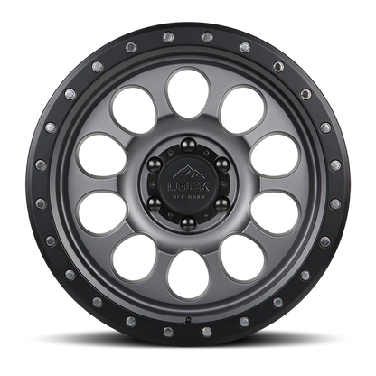 LOCK OFFROAD 50CAL 17X9 0 6X139.7 MATTE GREY W MATTE BLACK RING