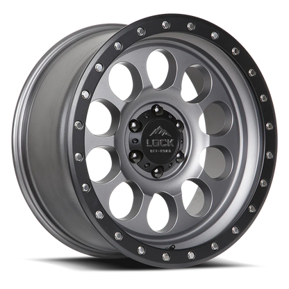 LOCK OFFROAD 50CAL 17X9 0 6X139.7 MATTE GREY W MATTE BLACK RING