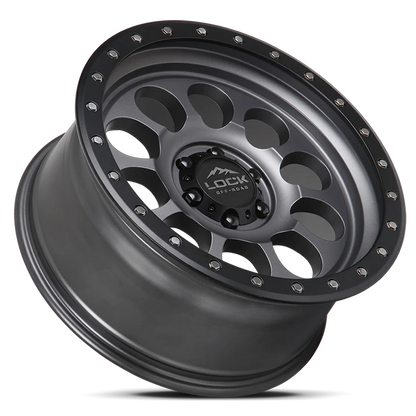 LOCK OFFROAD 50CAL 17X9 0 6X139.7 MATTE GREY W MATTE BLACK RING