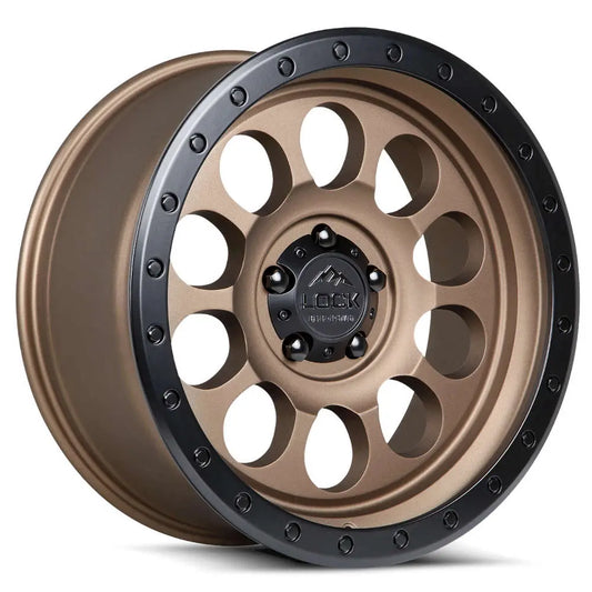 LOCK OFFROAD 50CAL 20X9 0 5X127 MATTE DESERT BRONZE W MATTE BLACK RING