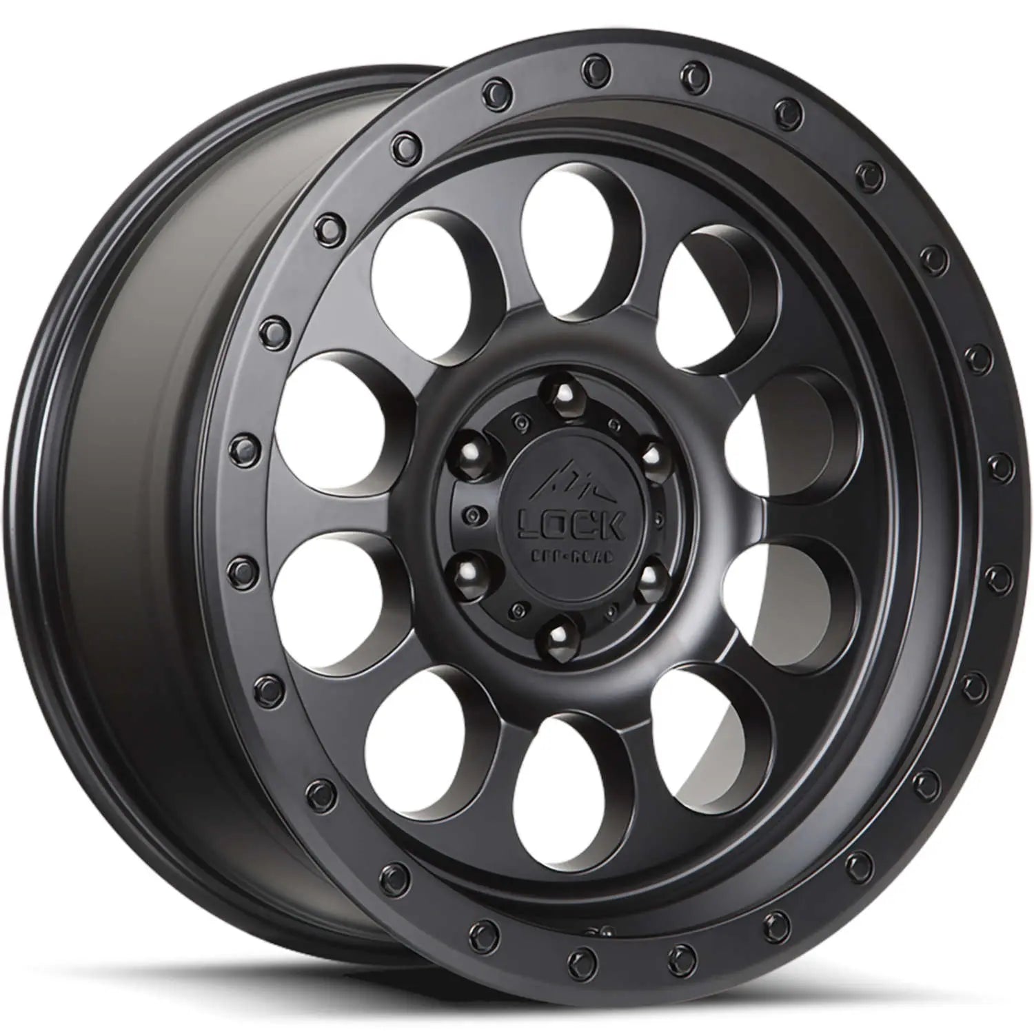 LOCK OFFROAD 50CAL 20X9 12 6X139.7 MATTE BLACK W MATTE BLACK RING