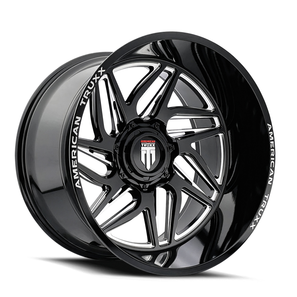 American Truxx AT1917 Goliath - 20x10 -24mm 8x170 Gloss Black Machined Wheel | AT1917-2170M