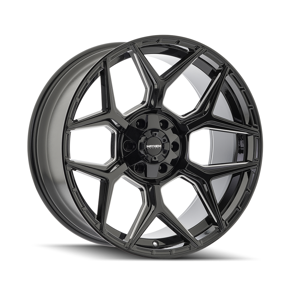 Mayhem 8119 Vanquish - 20x9 0mm 6x135, 6x139.7 Gloss Black Milled Wheel | 8119-2937M