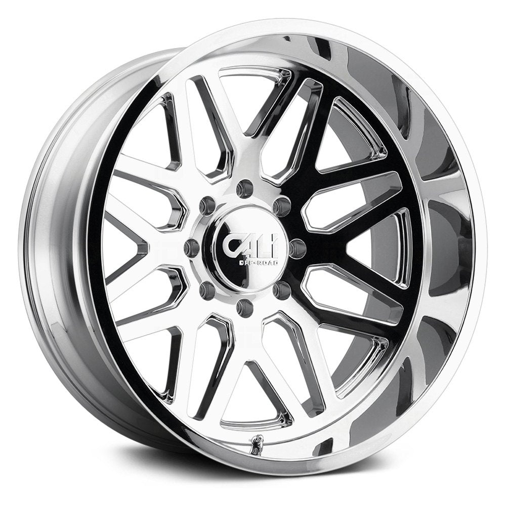 Cali Off-Road Invader Dually Front - 24x8.25 115mm 8x165.1 (8x6.5) Chrome Wheel | 9115D-24881CF115