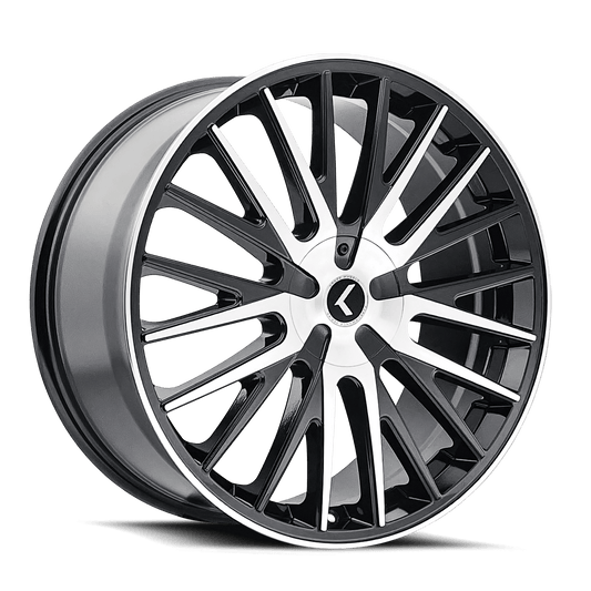 Kraze KR185 Double Down - 22x8.5 38mm 5x115, 5x120 Black Machined Wheel | KR185-22816BM38