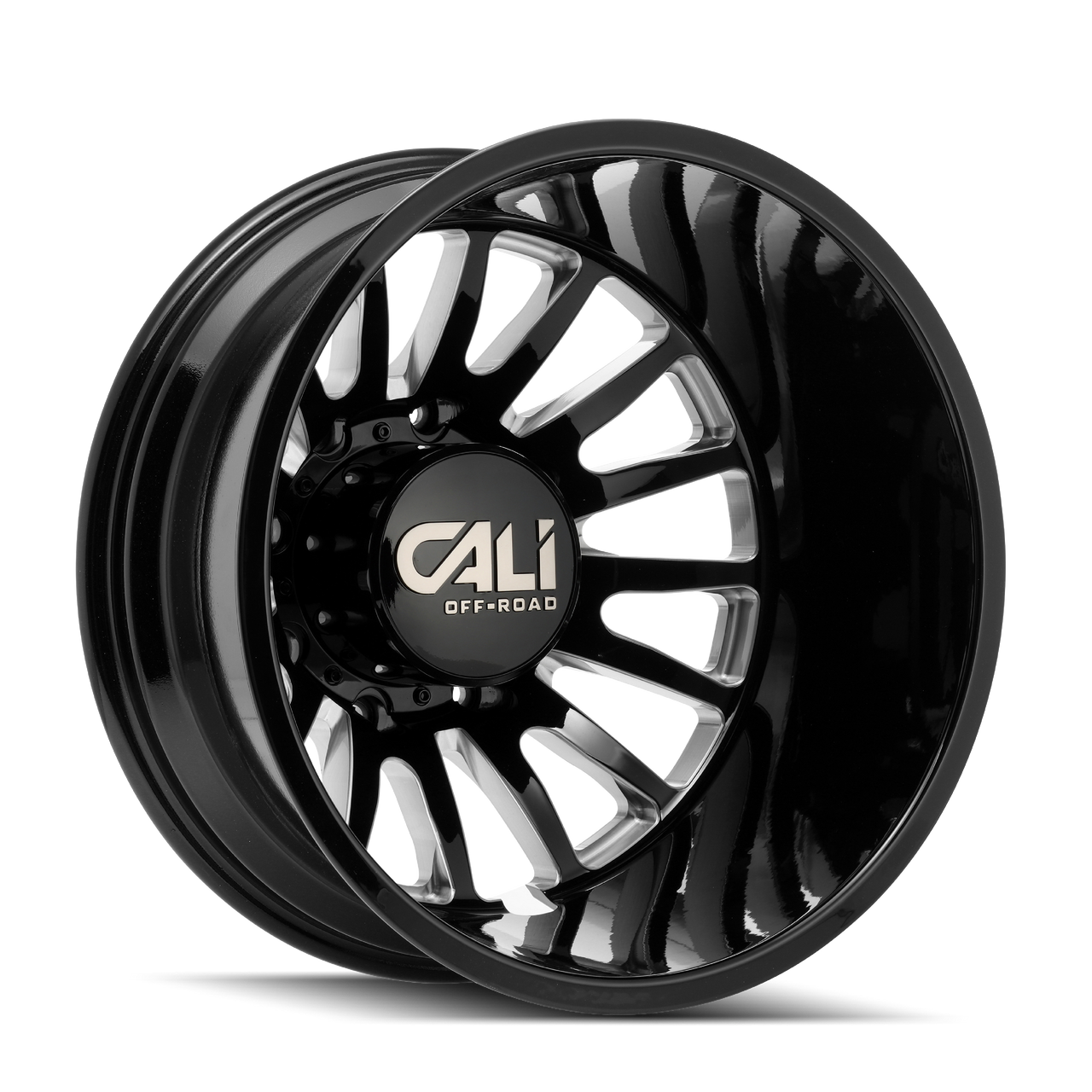 CALI OFF-ROAD SUMMIT DUALLY 9110D 20X8.25 -192MM 8x200 REAR GLOSS BLACK/MILLED SPOKES