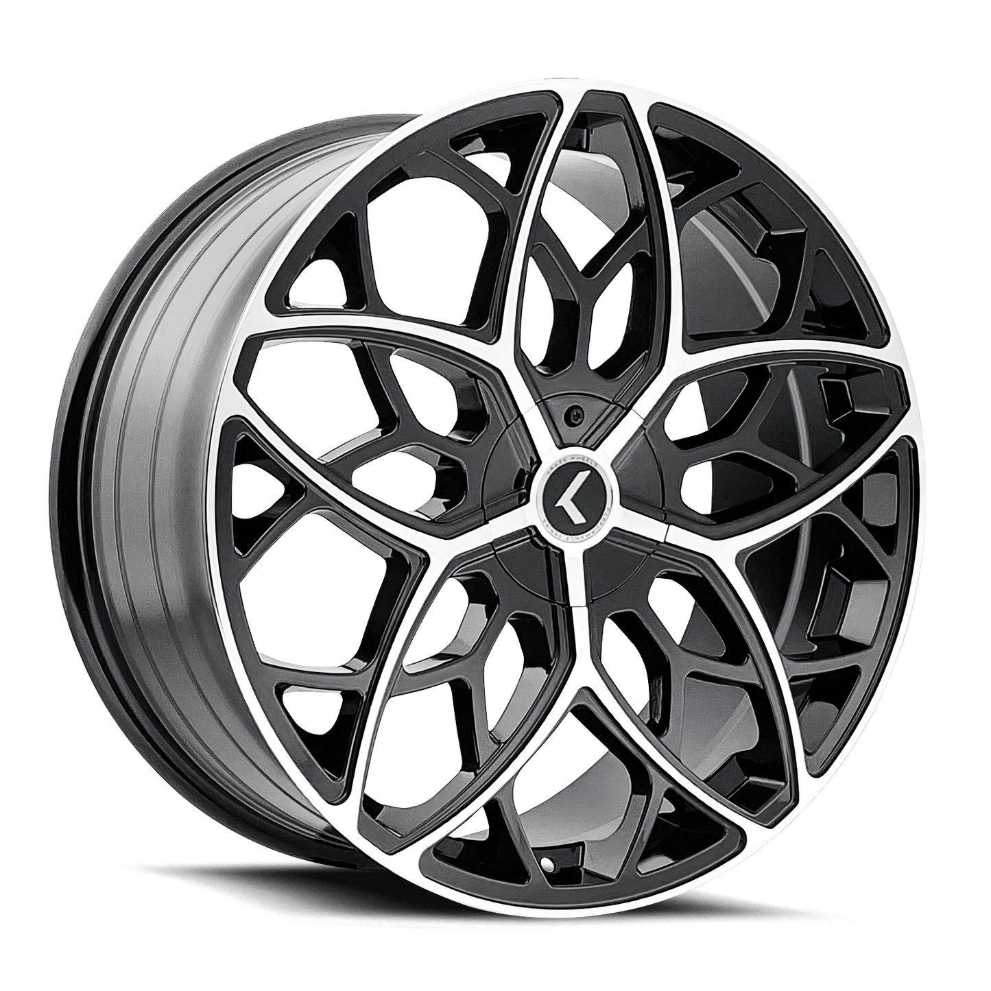 Kraze KR184 Ricochet - 22x8.5 38mm 5x112, 5x120 Black Machined Wheel | KR184-22818BM38