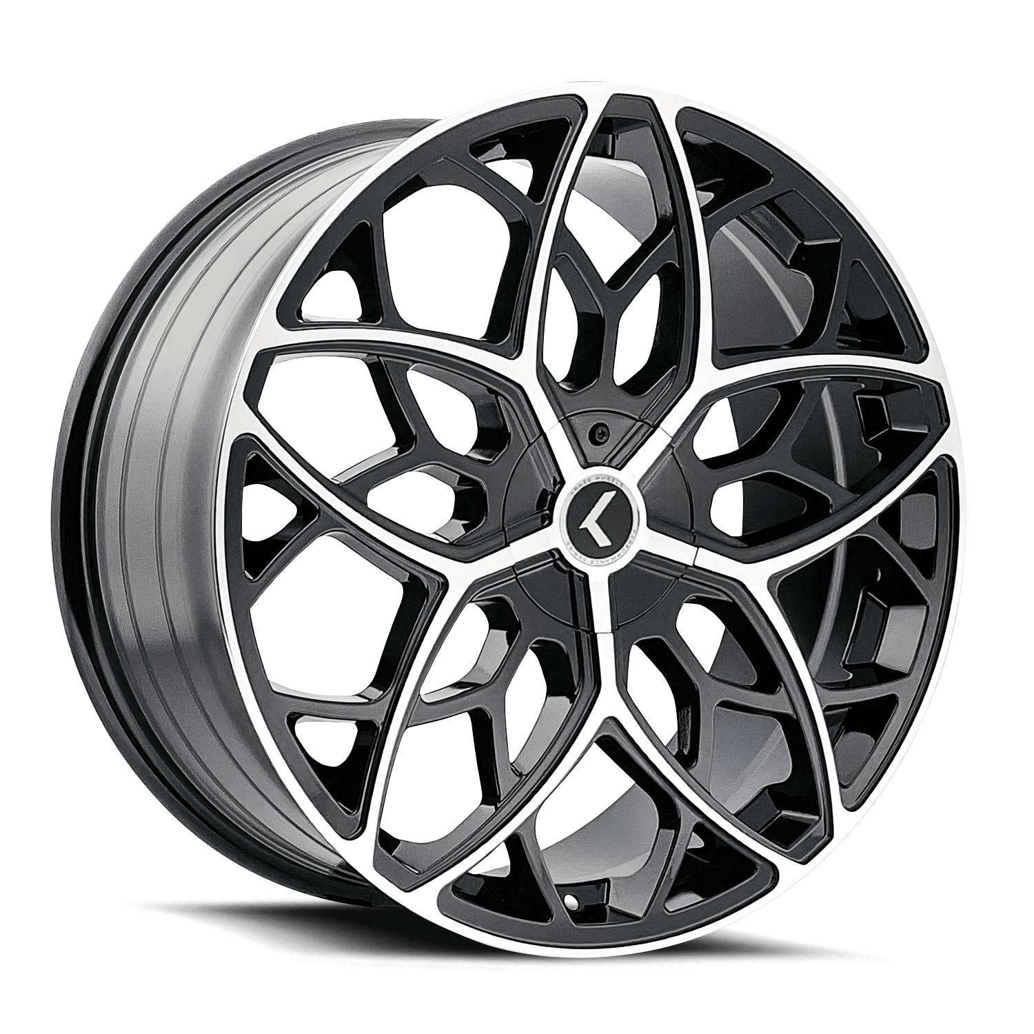 Kraze KR184 Ricochet - 22x8.5 38mm 5x112, 5x120 Black Machined Wheel | KR184-22818BM38