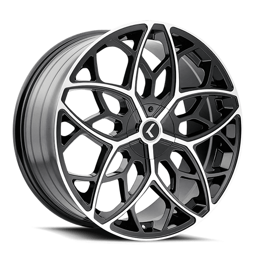Kraze KR184 Ricochet - 22x8.5 38mm 5x112, 5x120 Black Machined Wheel | KR184-22818BM38