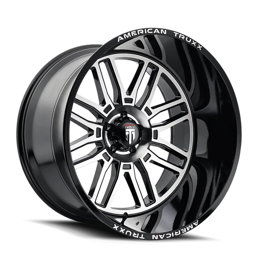 American Truxx AT1915 Restless - 22x12 -44mm 8x170 Gloss Black Milled Wheel | AT1915-22270BM