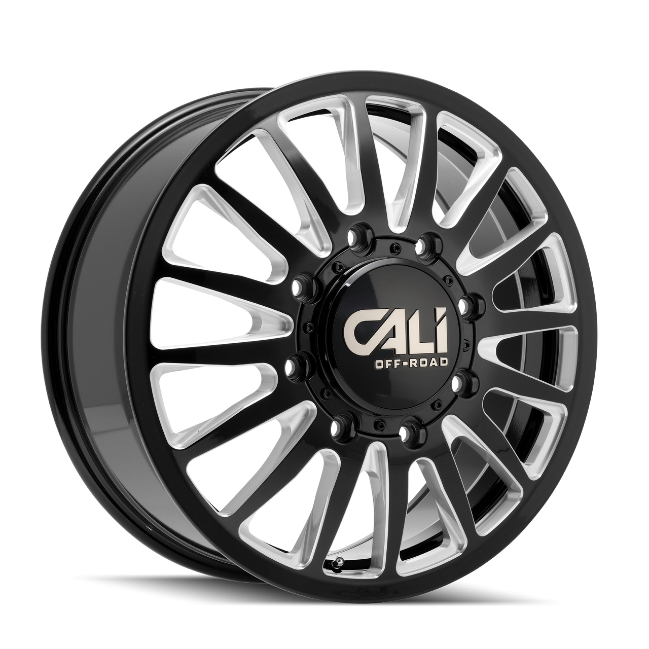 CALI OFF-ROAD SUMMIT DUALLY 9110D 20X8.25 115MM 8x200 FRONT GLOSS BLACK/MILLED SPOKES