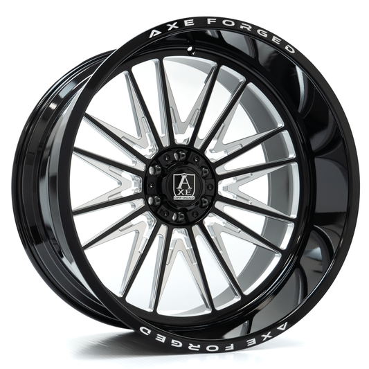 AXE AF12 Forged 26x14 -76 5x127/5x139.7 GLOSS BLACK MILLED