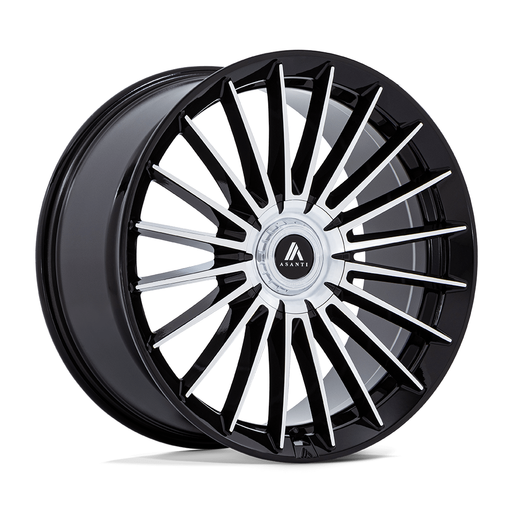 ASANTI BLACK AB048 VICEROY 22x10.5 15 Blank GLOSS BLACK W/ MACHINED FACE
