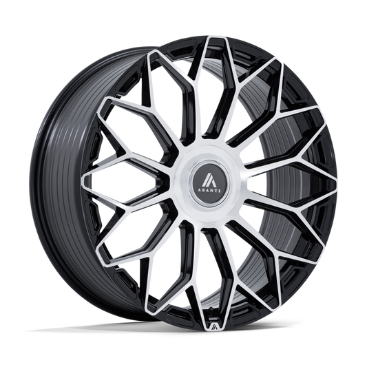 Asanti Black AB051 ENVOY - 22x9 38mm 5x112, 5x114.3 Gloss Black Machined Wheel | AB051BD22904638