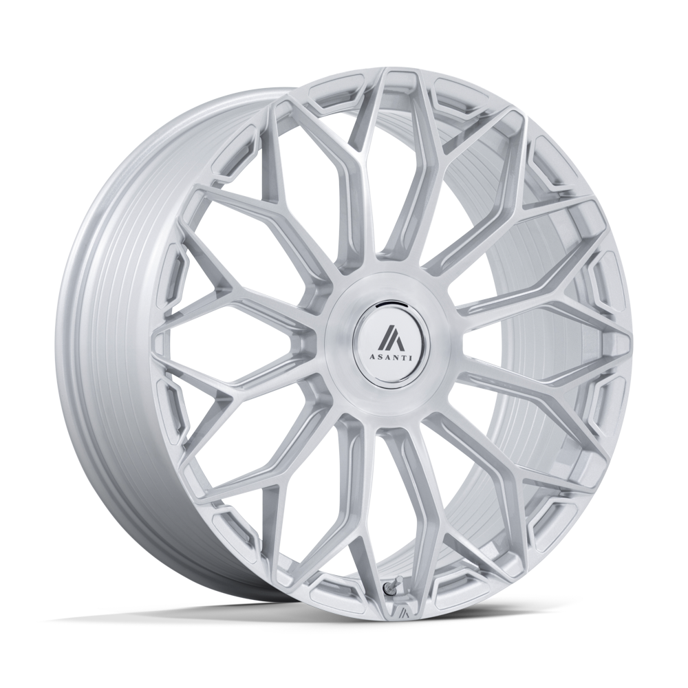 Asanti Black AB051 ENVOY - 20x9 20mm 5x108, 5x112, 5x114.3, 5x115, 5x120, 5x127, 5x130 Gloss Silver Brushed Wheel | AB051SR20900020
