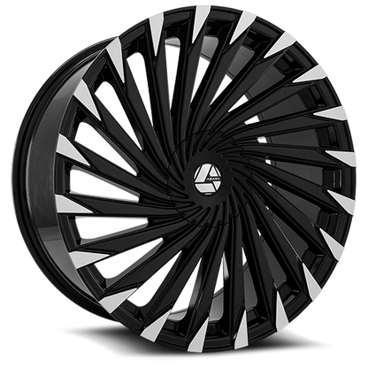 AZARA AZA-501 28X9.5 15 5X115/5X120 GLOSS BLACK & MACHINED