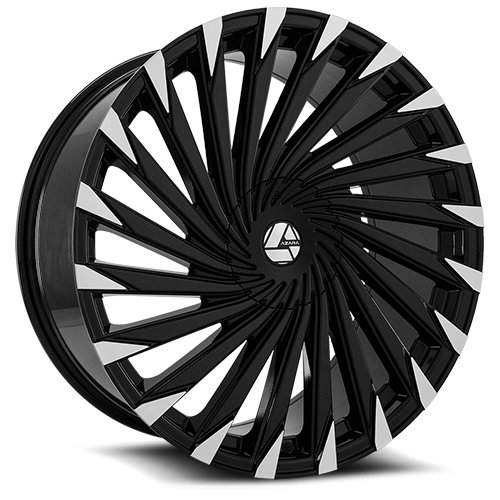 AZARA AZA-501 26X9.5 25 6X135/6X139.7 GLOSS BLACK & MACHINED