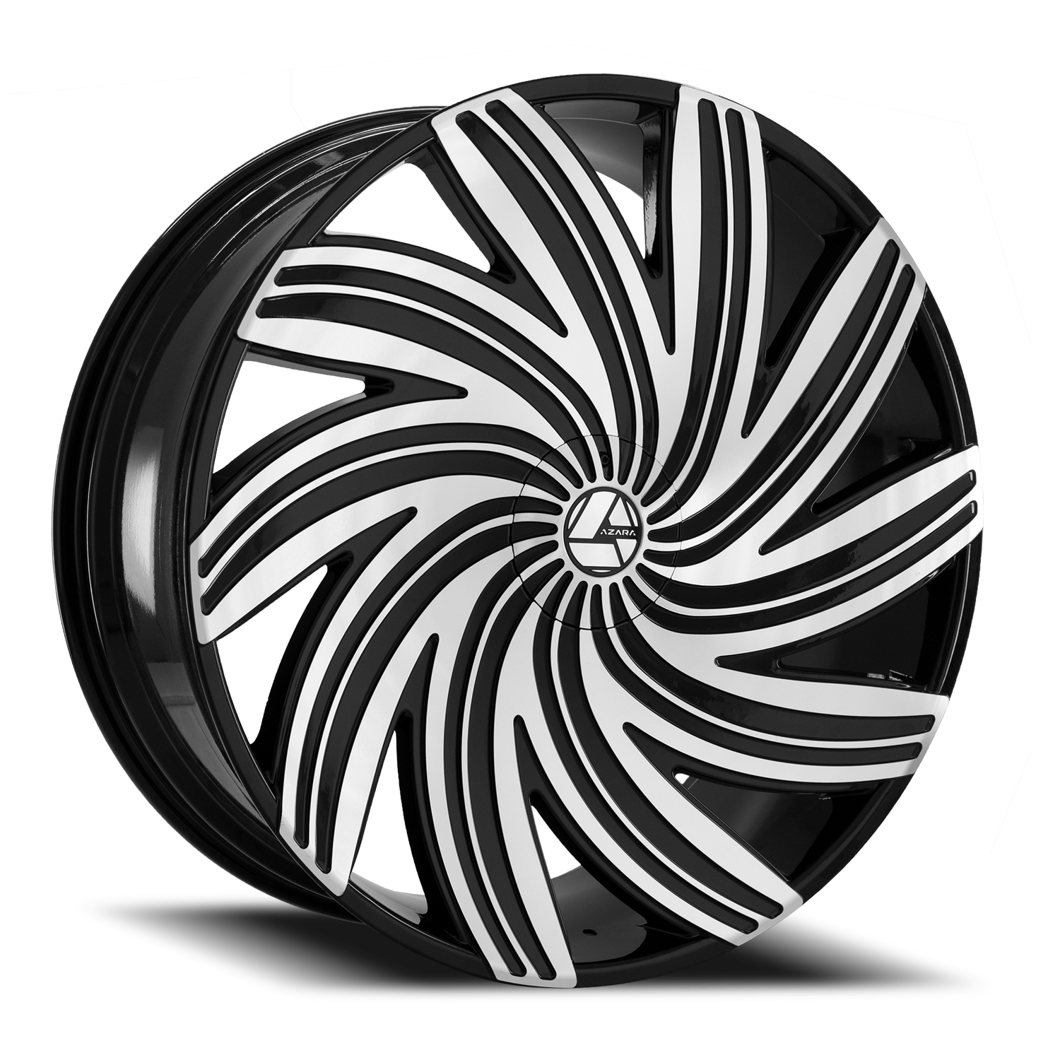 AZARA AZA-502 20X8.5 35 5X110/5X114.3 GLOSS BLACK & MACHINED