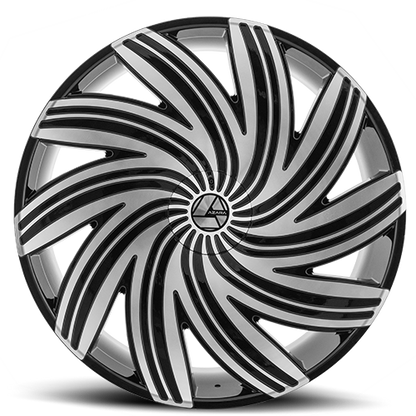 AZARA AZA-502 22X8.5 38 5X110/5X120 GLOSS BLACK & MACHINED