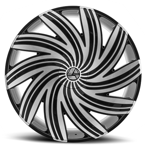 AZARA AZA-502 20X8.5 35 5X114.3/5X120 GLOSS BLACK & MACHINED