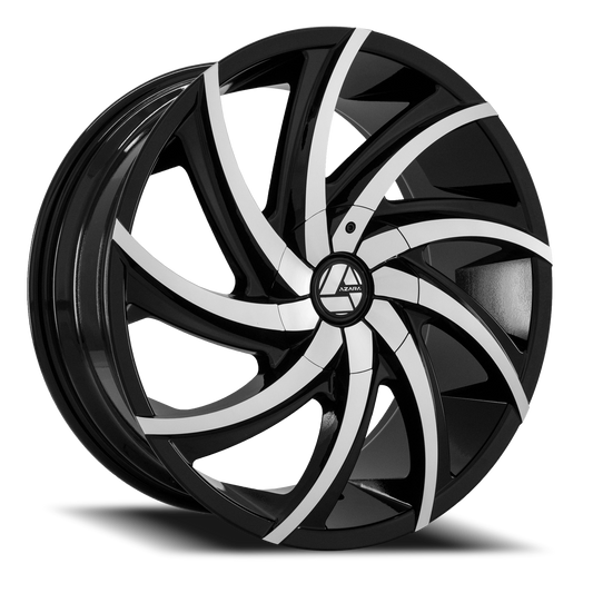 AZARA AZA-503 20X8.5 35 5X114.3/5X120 GLOSS BLACK & MACHINED