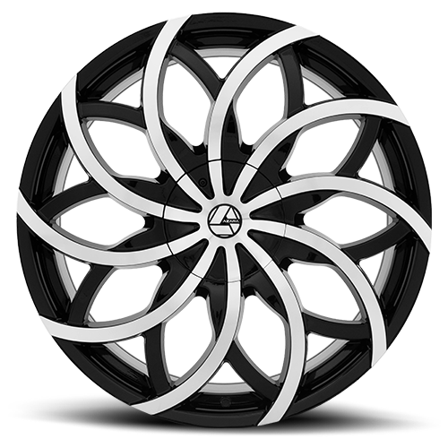 AZARA AZA-504 22X8.5 38 5X112/5X114.3 GLOSS BLACK & MACHINED