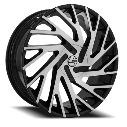 AZARA AZA-505 20X8.5 35 5X108/5X114.3 GLOSS BLACK & MACHINED