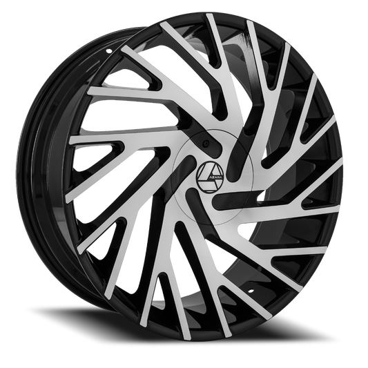 AZARA AZA-505 28X9.5 25 6X135/6X139.7 GLOSS BLACK & MACHINED